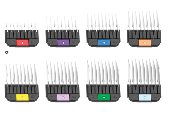 Wahl -nasadki ze stali nierdzewnej- typu snap-on , zestaw 8 szt. - obrazek 2